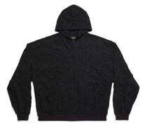 Mesh Zip-Up Hoodie Oversized