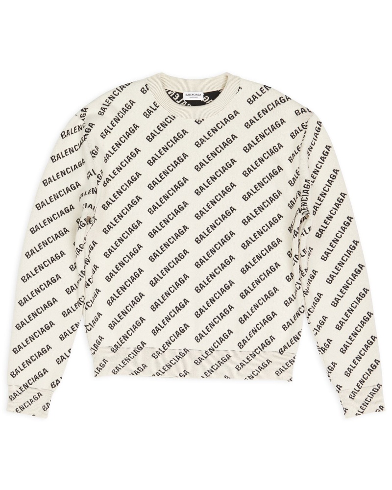 Balenciaga Damen Mini Allover Logo Sweater Balenciaga Damen Mini Allover Logo Sweater