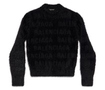 Bal Horizontal Allover Furry Fitted Pullover