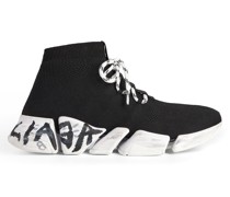 Speed 2.0 Lace-Up Graffiti Recycelter Strick-Sneaker