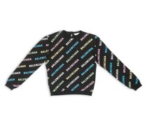Mini Allover Logo Crop Sweater mit langen Ärmeln