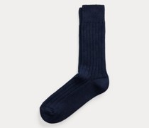 Indigofarbene Socken mit Stretch