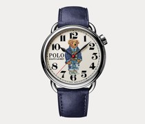 Stahl-Armbanduhr in Weiß mit Polo Bear