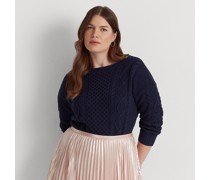 Plus Größen - Aran-Strickpullover aus Baumwolle
