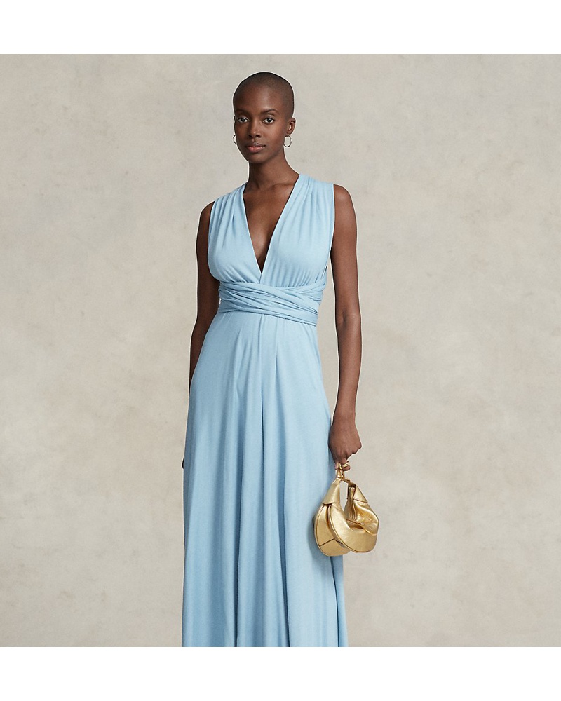 Ralph Lauren Damen Wickel-Cocktailkleid aus Jersey
