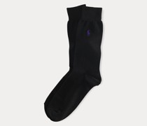 Anzugsocken in Flachstrick mit Pony