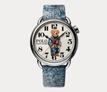 Armbanduhr in Weiß mit Denim Polo Bear