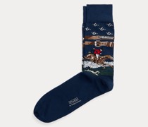 Baumwoll-Anzugsocken mit Reitermotiv