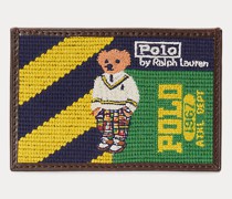 Kartenetui aus Gobelinstickerei mit Polo Bear