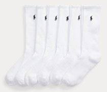 6er-Pack Crew-Socken mit Baumwolle