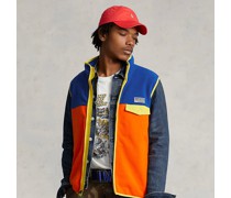 Fleece-Weste mit Color-Block-Optik