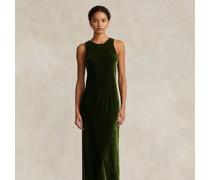 Samt-Abendkleid mit Seide
