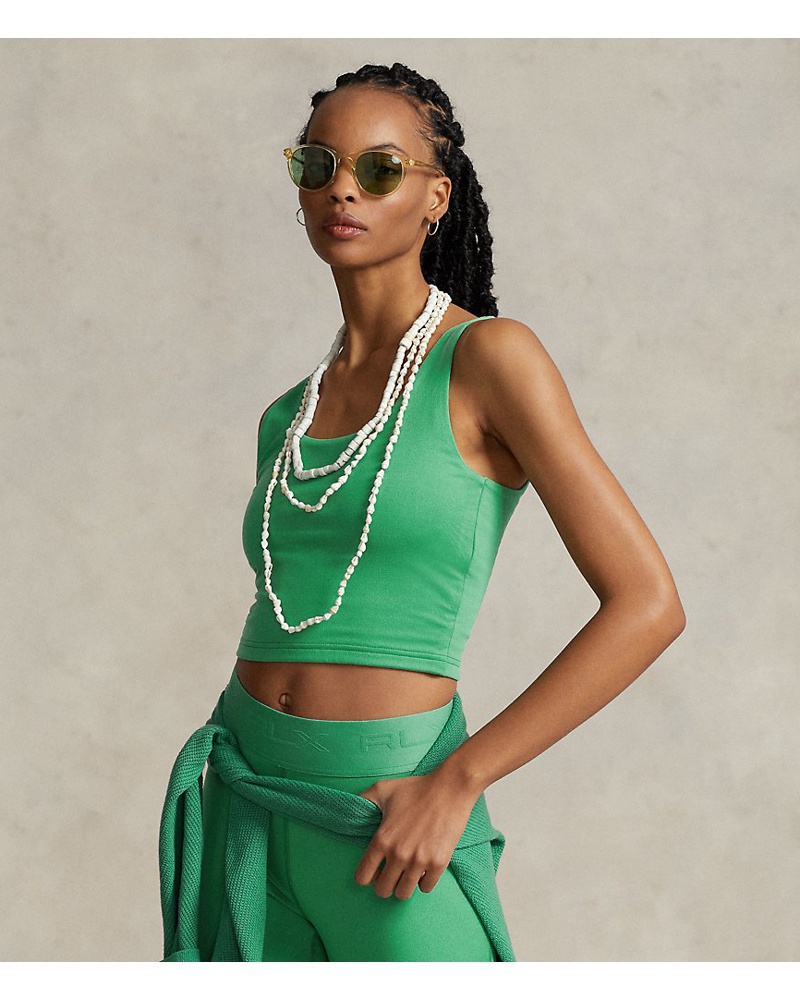 Ralph Lauren Damen Verkürztes Tanktop aus angerautem Jersey