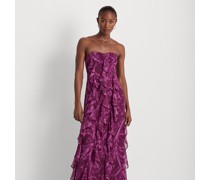 Trägerloses Abendkleid aus Georgette
