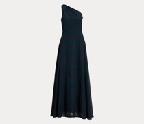 Schwarzes Abendkleid mit Blackwatch-Karo