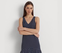 Ärmelloses Chiffonkleid mit Punkten