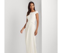 Schulterfreies Crêpe-Abendkleid