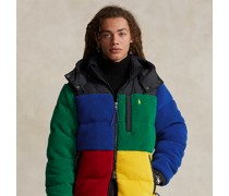 Fleece-Daunenjacke in Color-Block-Optik