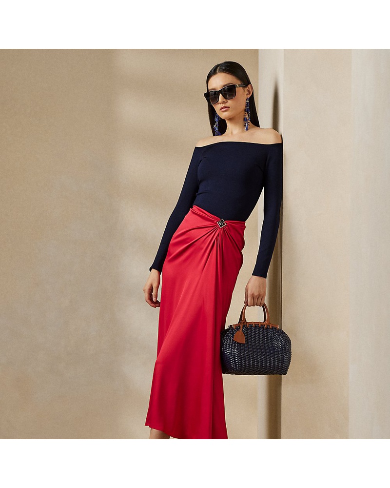 Ralph Lauren Damen Rock Margarethe aus Charmeuse