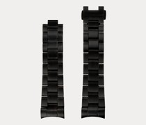 39 mm Armband aus schwarzem Edelstahl