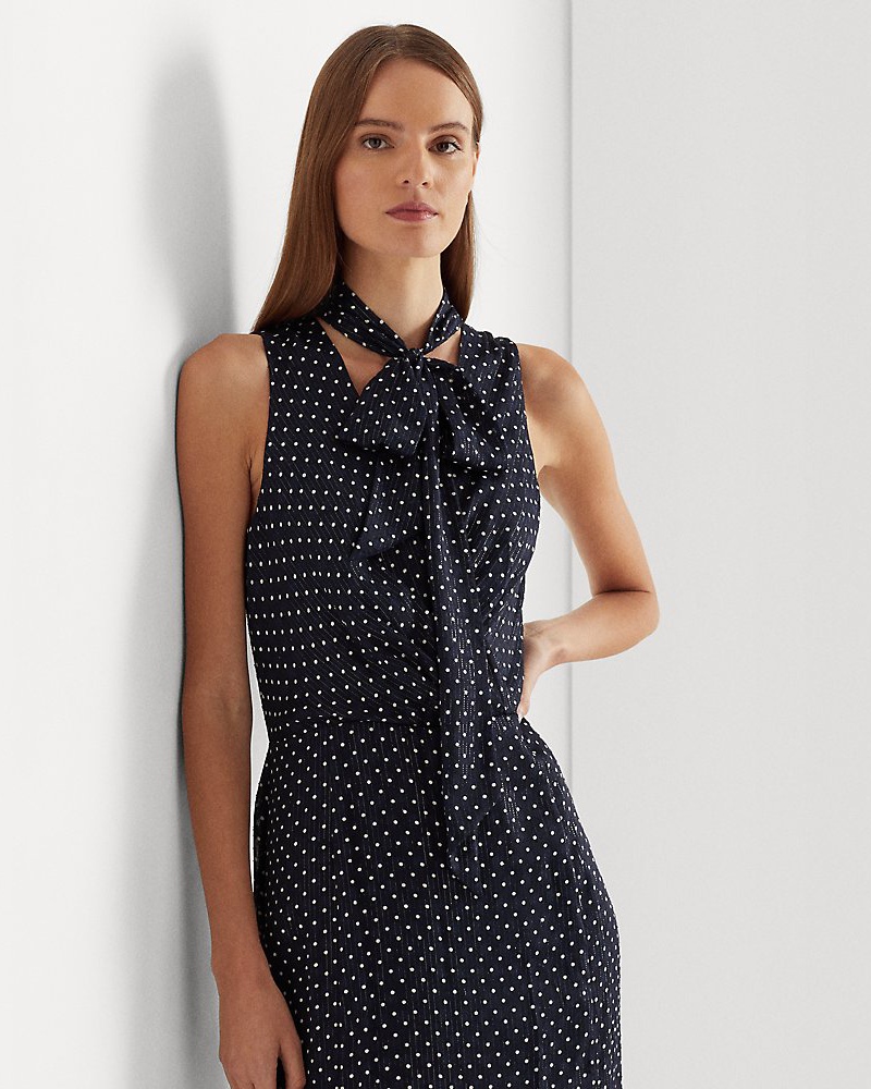 Ralph Lauren Damen Abendkleid aus Metallic-Chiffon