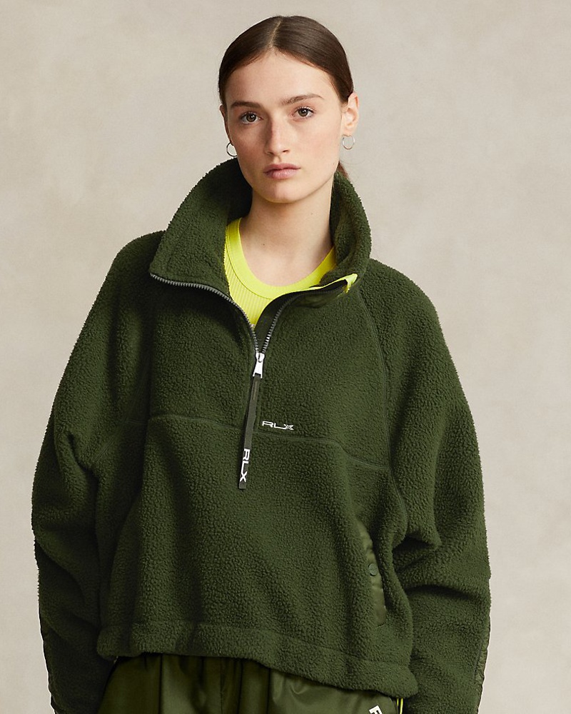 Ralph Lauren Damen Fleecepullover mit Ripstopbesatz