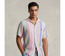 Gestreiftes Classic-Fit Kurzarmhemd