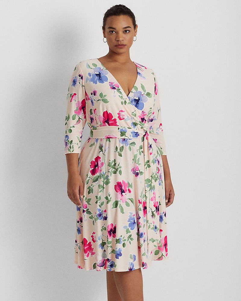 Ralph Lauren Damen Plus Größen Jerseykleid mit Blumenmuster