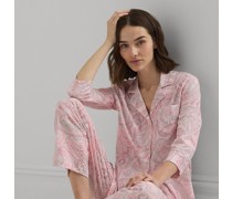 Paisley-Pyjama aus Jersey mit Baumwolle