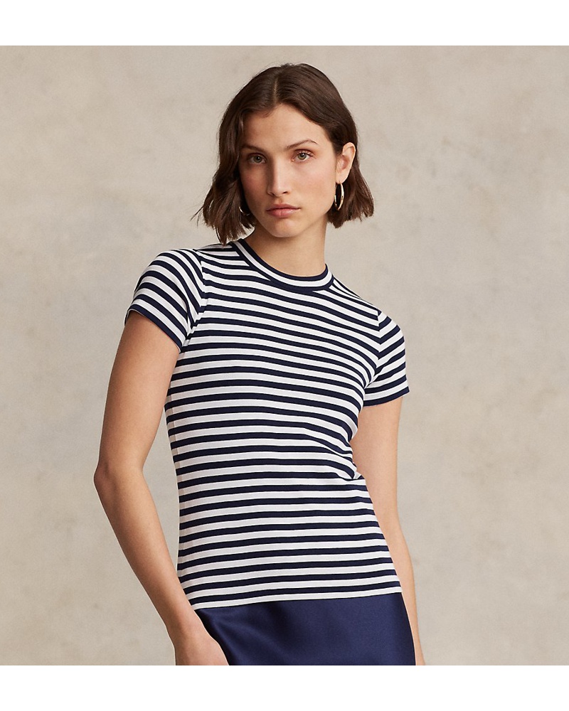 Ralph Lauren Damen Rundhals-T-Shirt aus Baumwolle