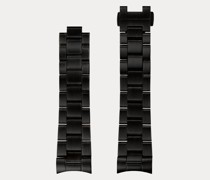 45 mm Armband aus schwarzem Edelstahl