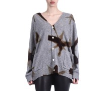 Kaschmir Cardigan Oversized grau braun