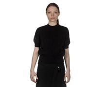 Y's  Cropped-Pullover mit gestricktem Design schwarz