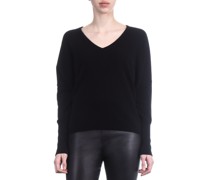 Zurich Kaschmir Pullover V-Ausschnitt oversized schwarz