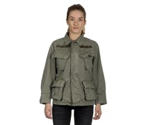 Geknöpfte Military-Jacke khaki