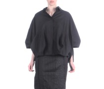 Bluse Baumwolle oversized schwarz