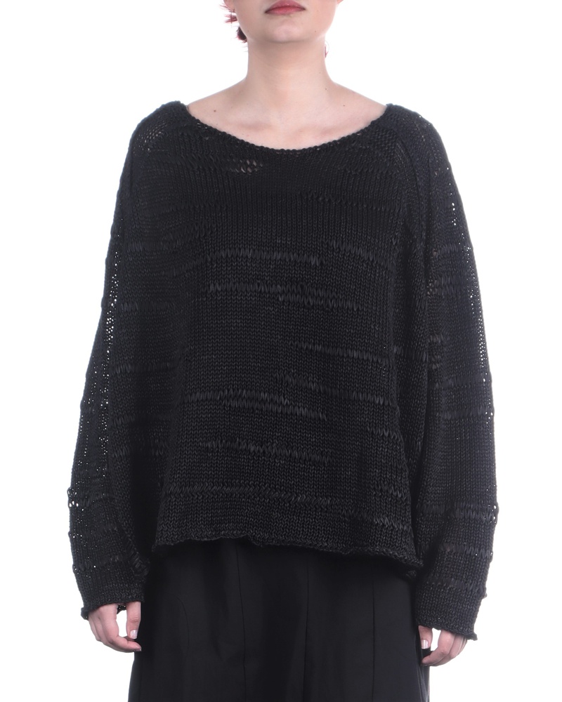 Studiorundholz Damen Pullover Semi Transparent oversize schwarz