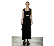Asymmetrisches Kleid mit Cut-Outs schwarz