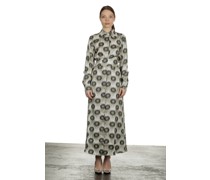 813 Ottotredici Maxikleid mit Print aus Seide mehrfarbig