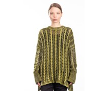 Kaschmir Mix Oversize Pullover grün