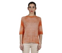 Feinstrick-Pullover aus Leinenmischung orange