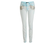 Jeans with studs in acid light blue