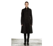 Leder Mantel schwarz
