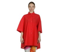 Oversized Hemdbluse rot