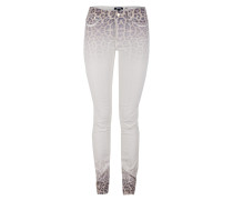 Jeans Hose beige leoprint