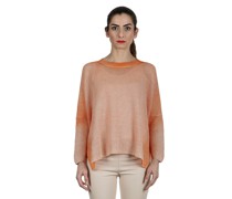 Oversized Pullover aus Leinen orange