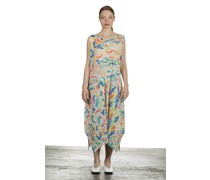 Kleid mit abstraktem Print mehrfarbig