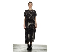Y's  Avantgarde Midi-Kleid mit grafischem Print anthrazit