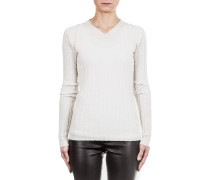 Pullover Ripp V-Neck off white