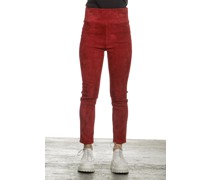 Leder Leggings rot